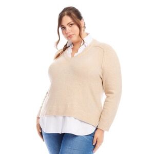 Karen Kane Layered Sweater Plus Size 2X